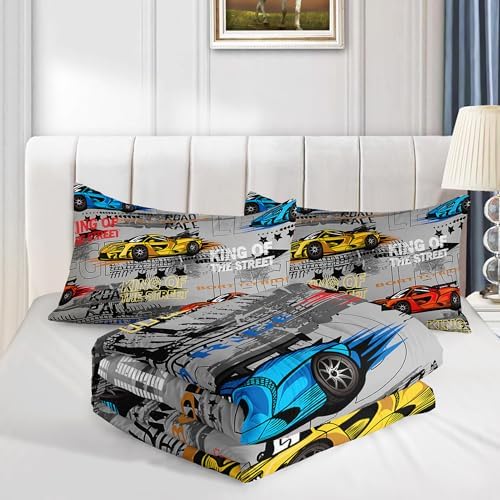 Nttopship Extreme Sport Racing Car 3-Piece Comforter Set