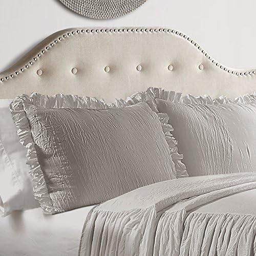 Lush Decor Ruffle Skirt Bedspread Set - 3-Piece King Grey