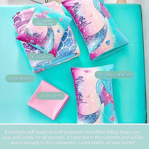 RYNGHIPY Mermaid 6Pcs Comforter Set Twin Size