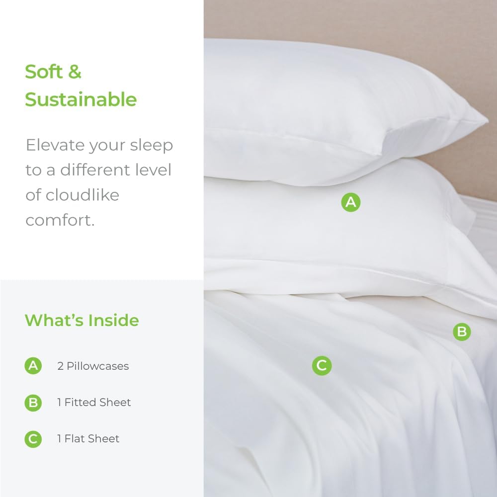 Cariloha Classic 4-Piece Twill Sheet Set - White King