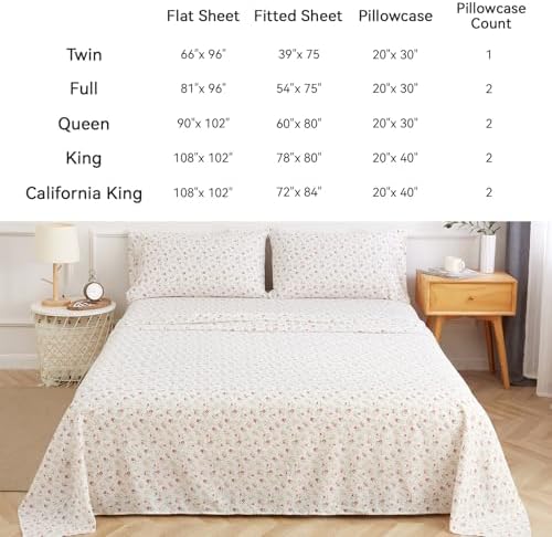 ILVOE California King Sheet Set 4 Piece Floral Microfiber