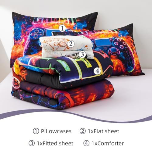 Holawakaka Twin Gaming Console Bed in a Bag Set