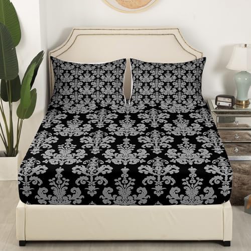Feelyou Damask Pattern Twin Bedding Set Baroque Style