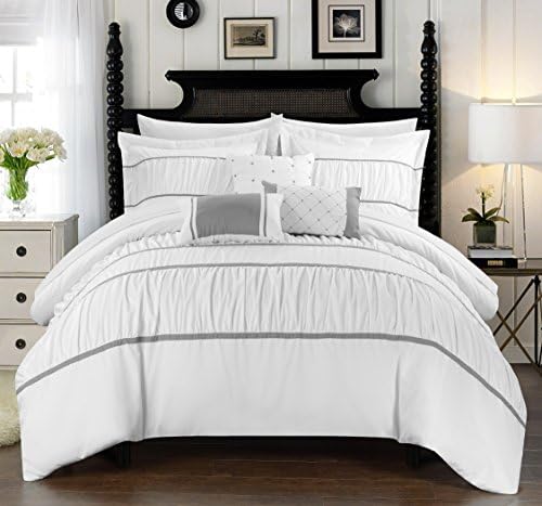 Chic Home Cheryl 10-Piece Comforter Set Queen White