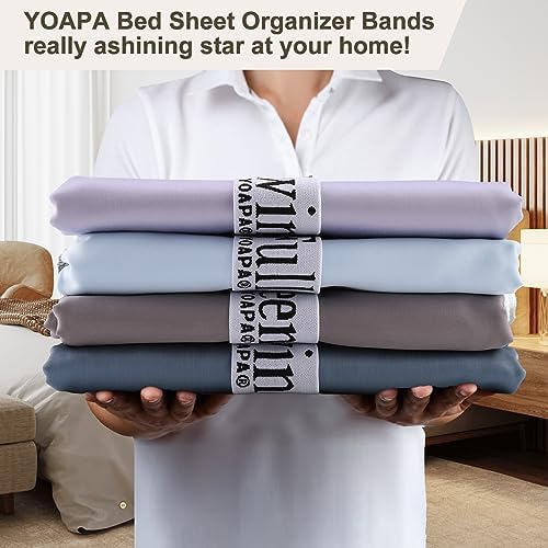 YOAPA 8Pcs Elastic Sheet Straps for Closet Bedding Organizer