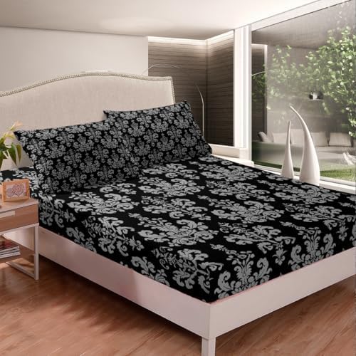 Feelyou Damask Pattern Twin Bedding Set Baroque Style