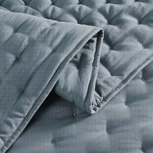 WDCOZY Blue Cloud Quilt Queen Set with Pillow Shams