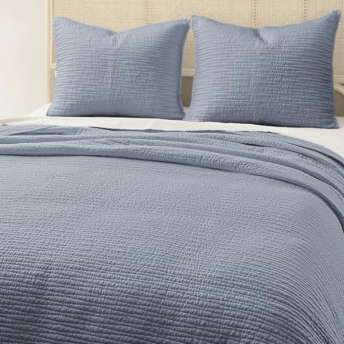 Wonderful Natural Linen-Cotton Wave Stitched Queen Quilt