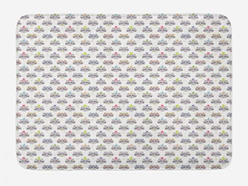 Ambesonne Cartoon Bath Mat with Raccoon Characters Plush Non-Slip 302 x 20