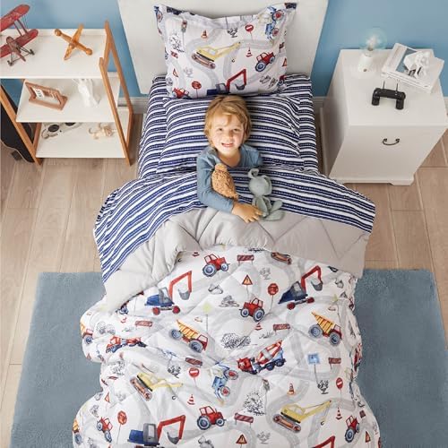 Truck Twin Comforter Set for Boys 5 Piece