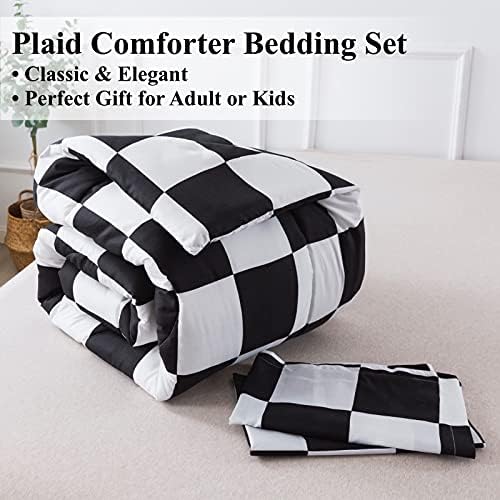 Andency Checkered Comforter Queen Set 3 Pieces