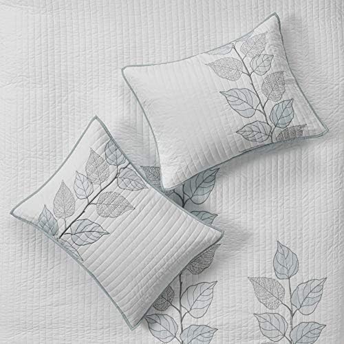 Madison Park Caelie Quilt Leaf Blue 6 Piece Set