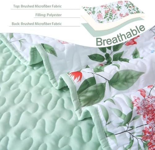 Heymybed Green Quilt Set Queen Size 3 Piece