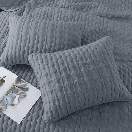 WDCOZY Blue Twin Bedding Set with 1 Pillow Sham
