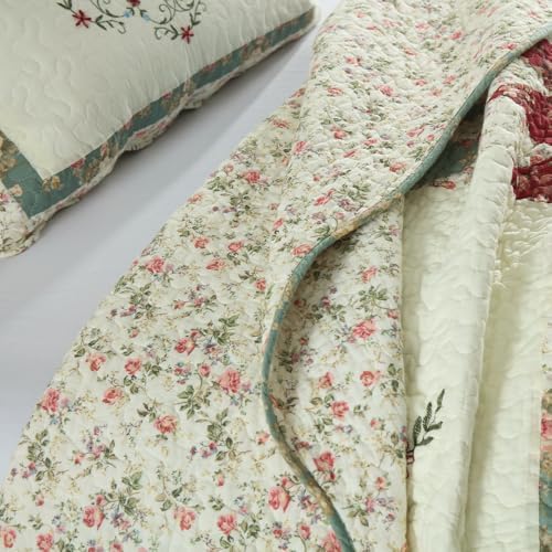 Cotton Bedspread Quilt Set 3 Pieces Reversible King Size
