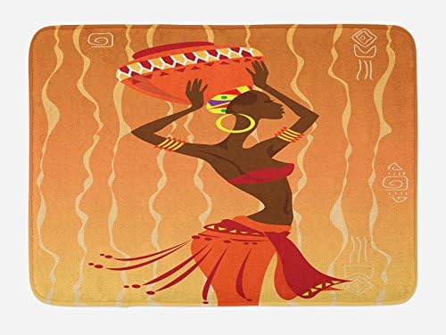 Ambesonne Plush Bath Mat with Non-Slip Backing Orange Amber 302 x 20