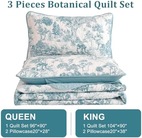 WONGS BEDDING Botanical Quilt Set King Size