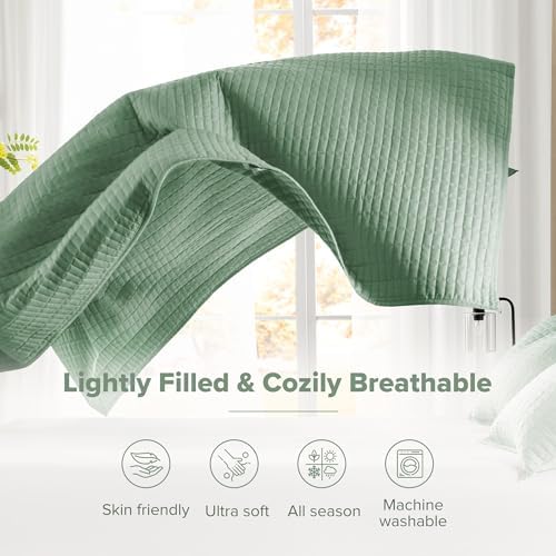 ComfortSpaces Kienna Quilt Set - Lightweight Soft Double Sided 3 Piece