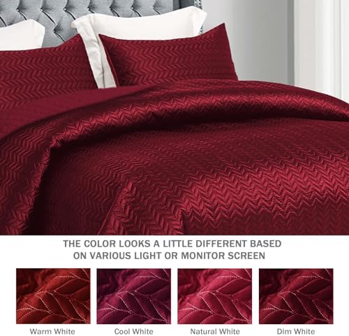 Whale Flotilla Silky Soft Satin Quilt Set Queen Size Red