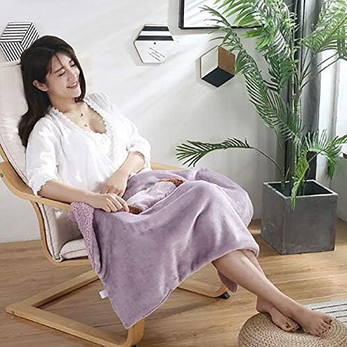 USB Heated Throw Blanket - Blue 60x80 cm Cashmere