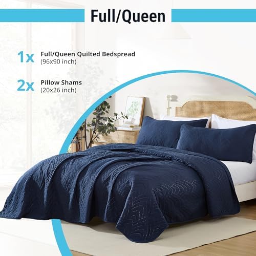 HLCME Weston - 3 Piece Quilt Set Navy Blue