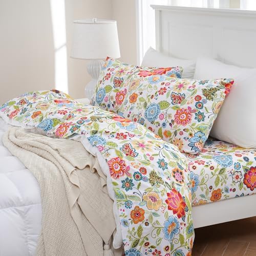 MEISHANG King Sheet Set - Floral Pattern Deep Pocket Ultra Soft