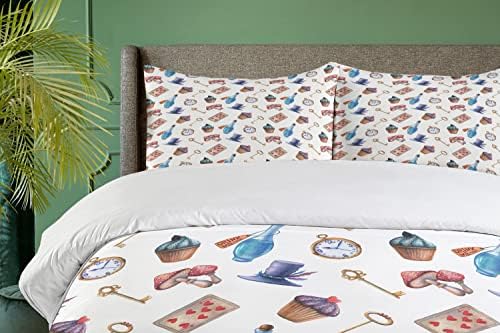 Ambesonne Alice in Wonderland Duvet Cover Set Ceil Blue
