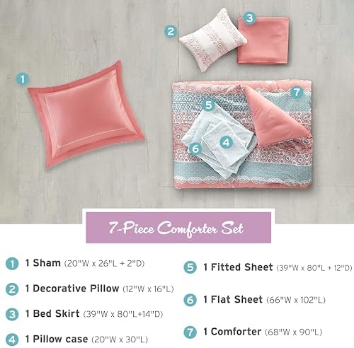 Intelligent Design Coral Comforter Set 7 Piece