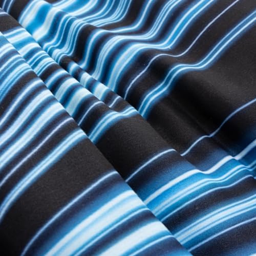 NTBED 3D Geometric Microfiber Comforter Set for Kids Adults Blue Queen