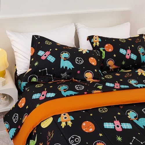 Yibeizi Space Dinosaur Kids Comforter Set for Boys Twin