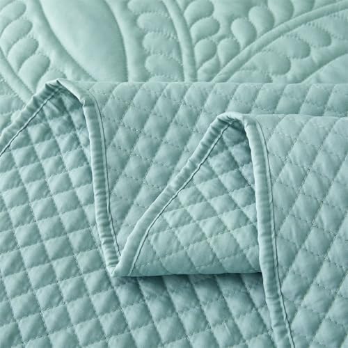 Cmfshape Oversize King Quilt Set 120x120 3 Piece Modern Coin Pattern