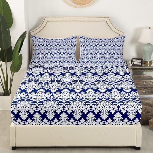Gothic Floral Queen Fitted Sheet Set