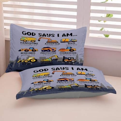 GRAT TIOC Construction Truck Comforter Set Twin Size