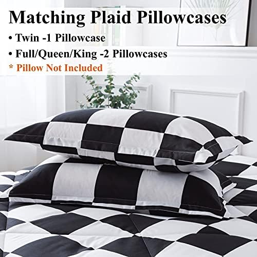 Andency Checkered Comforter Queen Set 3 Pieces