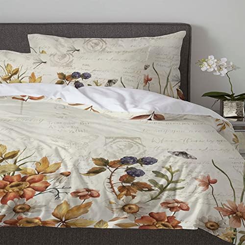 OComster California King Duvet Cover Set with 2 Pillowcases