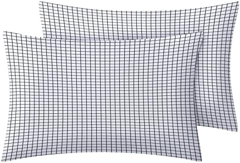 Zcsm Black and White Checked Twin XL Sheet Set 1