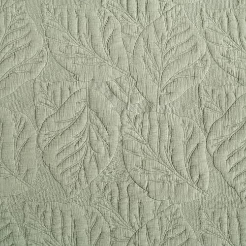 Cotton Quilt Queen Size Green Bedding Set with 2 Shams