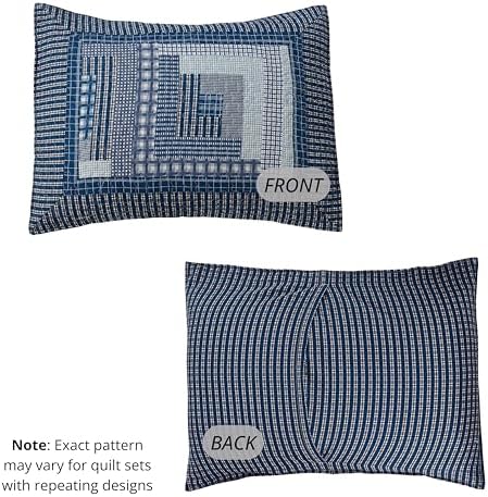 Virah Bella 3-Piece King Cabin Quilt Set - BlueGray