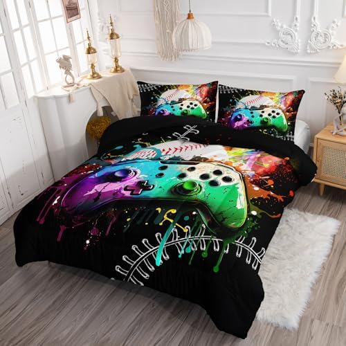 Smell Sunshine Kids Comforter Set Gamepad Baseball