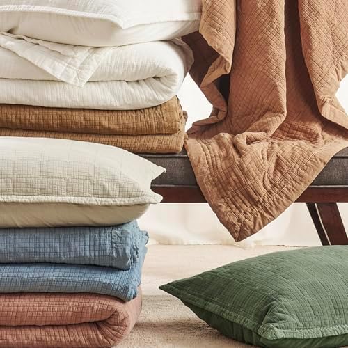 EVERGRACEHOME Stonewashed Cotton Quilt Set Full Queen Size