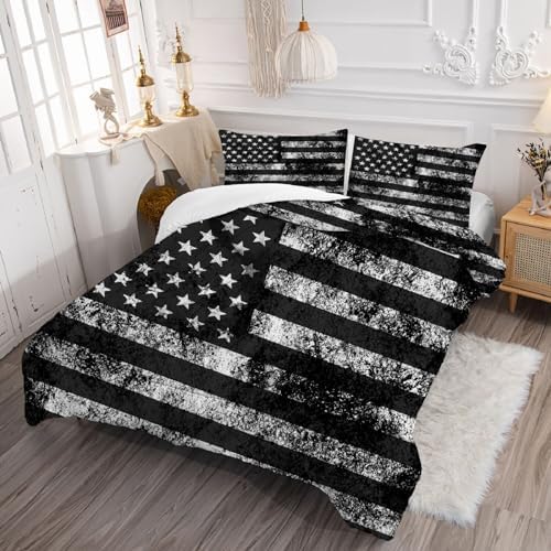 Kxry USA Flag Comforter Set Queen Size 1