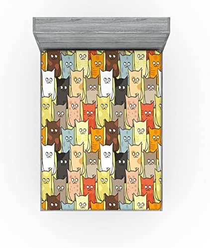 Ambesonne Funny Graphic Kitten Sheet Set