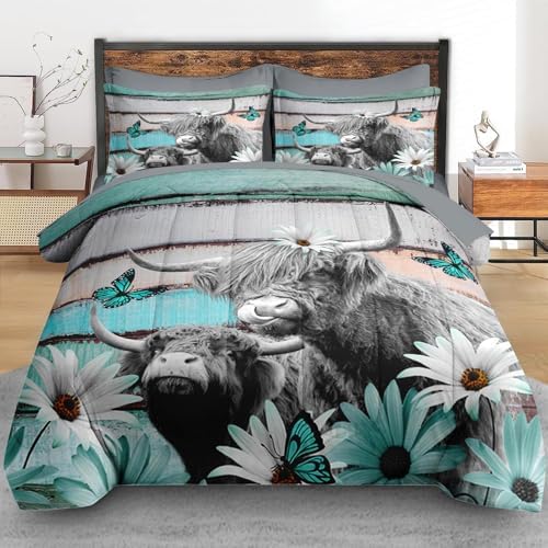 Pamnest Comforter Set King Size with Daisy Pattern