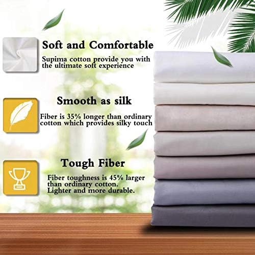 ELINEN 100 Supima Cotton Queen Sheet Set 4PCS 600 Thread Count