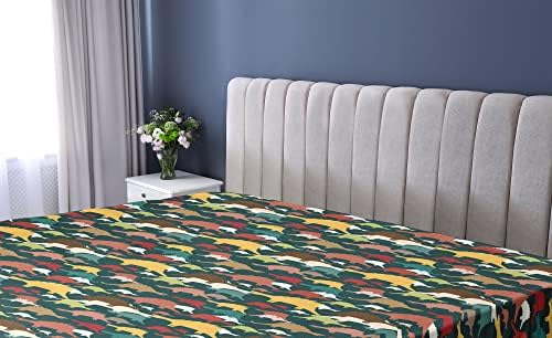 Ambesonne Velociraptor Fitted Sheet with Elastic Deep Pocket California King