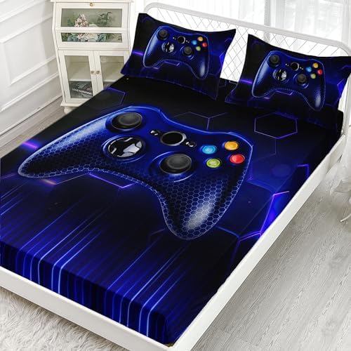 AILONEN Gamer Fitted Sheet Set Twin XL for Boys 1