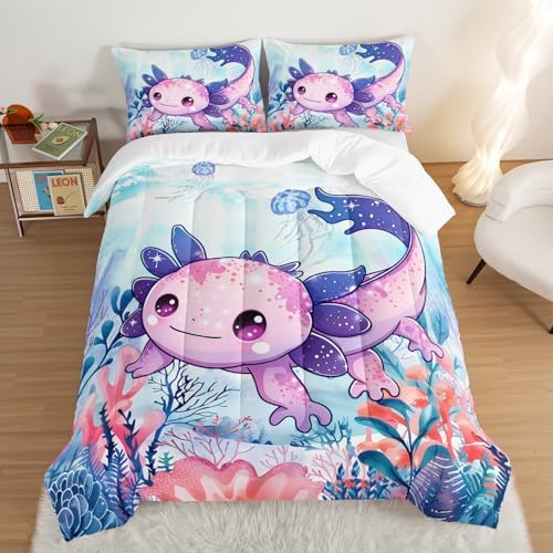 Cute Axolotl Comforter Set Twin Size