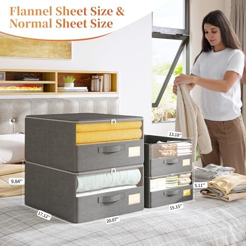 EnHomee 4 Pack Bed Sheet Organizer 240L Grey 1