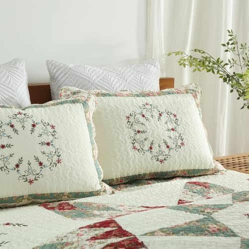 Cotton Bedspread Quilt Set 3 Pieces Reversible King Size