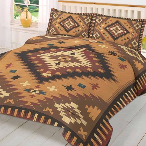 Boanket 3-Piece Queen Bedding Set - Southwest Ethnic Style with Zipper Closure